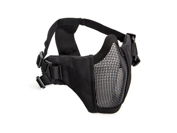 Metal mesh mask with cheek pads, Black-STRIKE SYSTEMS-