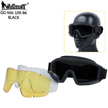 Occhiali balistici Wosport Desert Storm — Black-Wosport-