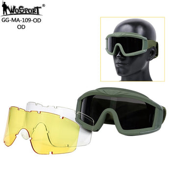 Occhiali balistici Wosport Desert Storm — Verde oliva-Wosport-