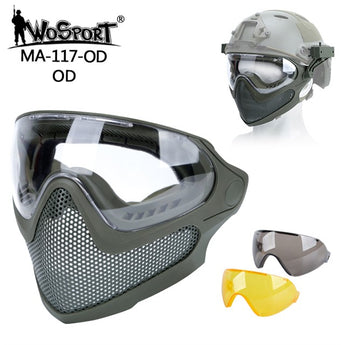 Maschera protettiva Wosport Pilot Mask rete metallica — OD-Wosport-