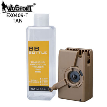 Consumabili softair Wosport Lever Bottle Speedloader 500+2500 BB — Tan-Wosport-