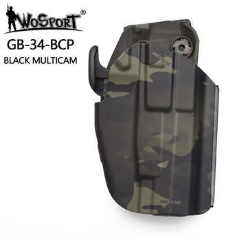 WST Universal Belt Holster GB34 Compact (Glock 19, USP, CZ Duty) , Right Hand - MC Black-Wosport-
