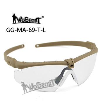 Occhiali balistici Wosport MA-69 — Tan/Clear-Wosport-