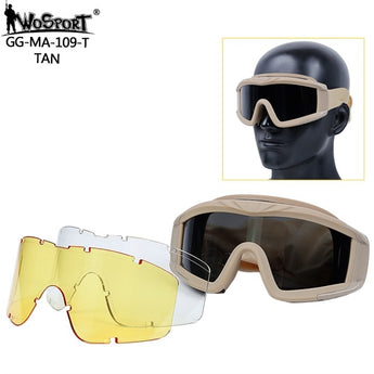 Occhiali balistici Wosport Desert Storm — Tan-Wosport-