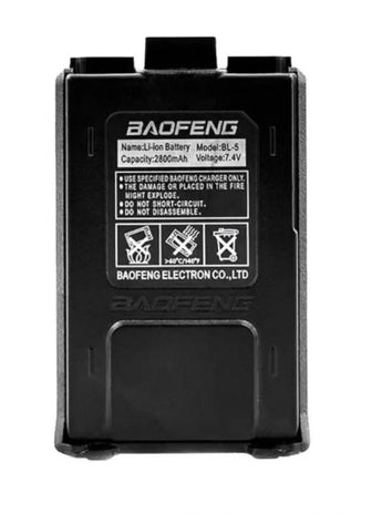 Li-Ion Battery for the Baofeng UV-5R Radio, 2800 mAh with USB-C charging-BAOFENG-
