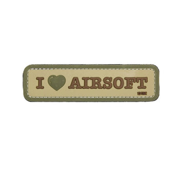 Patch 3D 101INC I Love Airsoft — Coyote