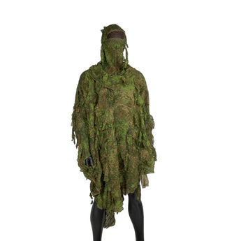 KMCS Ultra-Lite Ghillie Suit Camouflage Poncho – Green-Kicking Mustang-