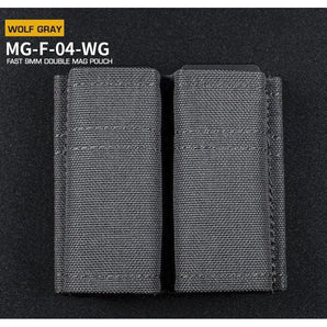 FAST Type Double 9mm Magazine Pouch - Grey-Wosport-