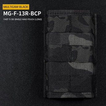 FAST Type Single 5.56 Magazine Pouch (Long) - MC Black-Wosport-