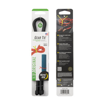 GEAR TIE REUSABLE RUBBER TWIST TIE(TM) (2pcs), Black - length 18"-NITE IZE-