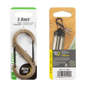 S-BINER PLASTIC DUAL CARABINER, coyote - size 4-NITE IZE-