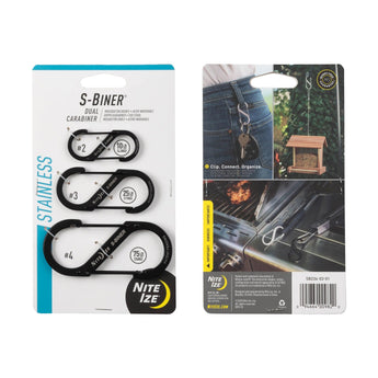 S-BINER STAINLESS STEEL DUAL CARABINER, black - Combo Set (3pcs)-NITE IZE-