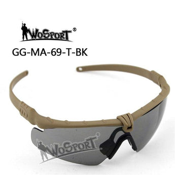 Shooting Safety Goggles MA-69, TAN, Dark-Wosport-