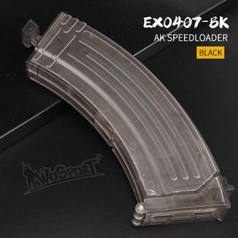 Speedloader softair Wosport tipo AK 1000 BBs — Trasparente scuro-Wosport-