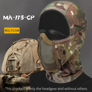 Copricapo Wosport Shadow Balaclava with Steel Half Fighter Face Mask — Multicam-Wosport-
