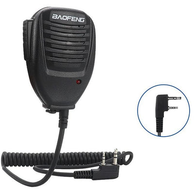 Altoparlante con microfono Baofeng per radio con connettore Kenwood 2 pin — Nero-BAOFENG-