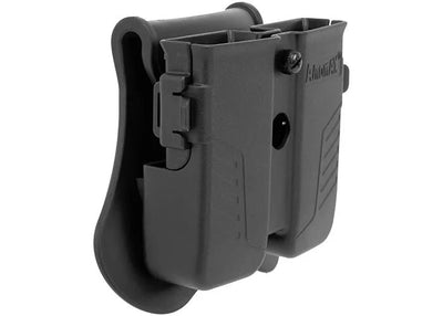 Tasca portacaricatori doppia AMOMAX Universal Double Pistol Magazine Pouch — Nero-AMOMAX-