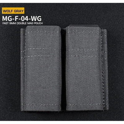 FAST Type Double 9mm Magazine Pouch - Grey-Wosport-