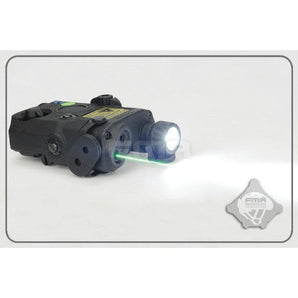 Torcia tattica FMA PEQ LA5 Upgrade V2 LED bianco + laser verde con lenti IR — Nero-FMA-