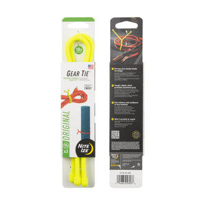 GEAR TIE REUSABLE RUBBER TWIST TIE(TM) (2pcs), Yellow NEON - length 18"-NITE IZE-